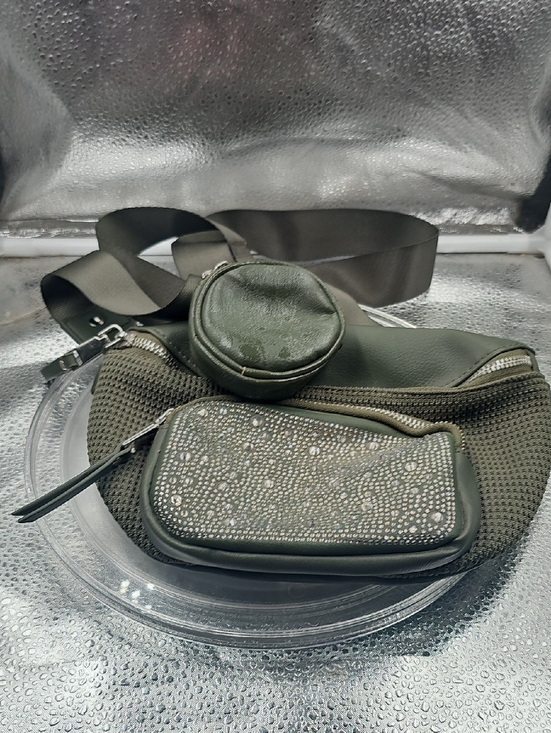 Madden Nyc Handbags - Q Stylish Satchel In Olive Green Madden NYC Rhinestone Bling